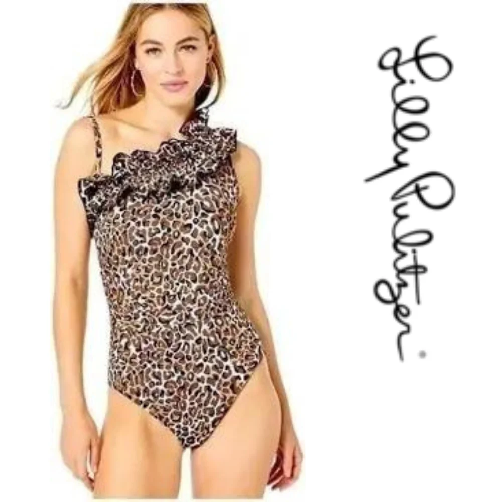 Lilly Pulitzer - Kibali One-Piece Chocolate/Onyx My Favorite Spot -Size4 - Picture 1 of 5